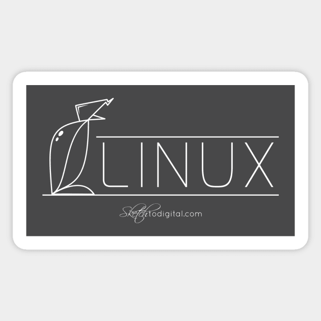 Abstract Linux Penguin Sticker by sketchtodigital